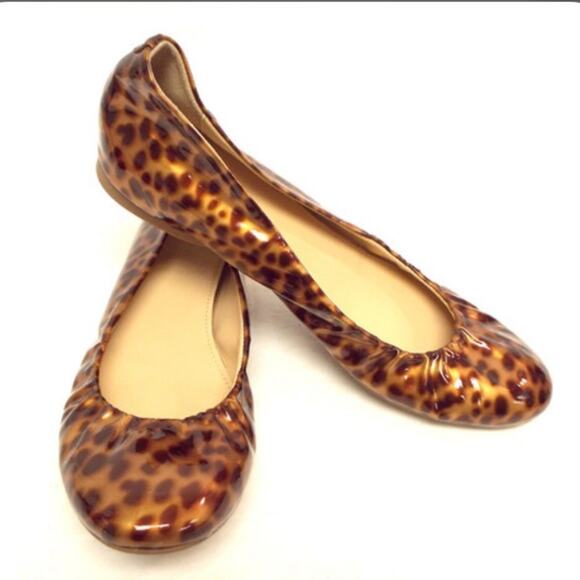 J. Crew patent leather leopard print ballet flats sz 7 - Picture 1 of 6